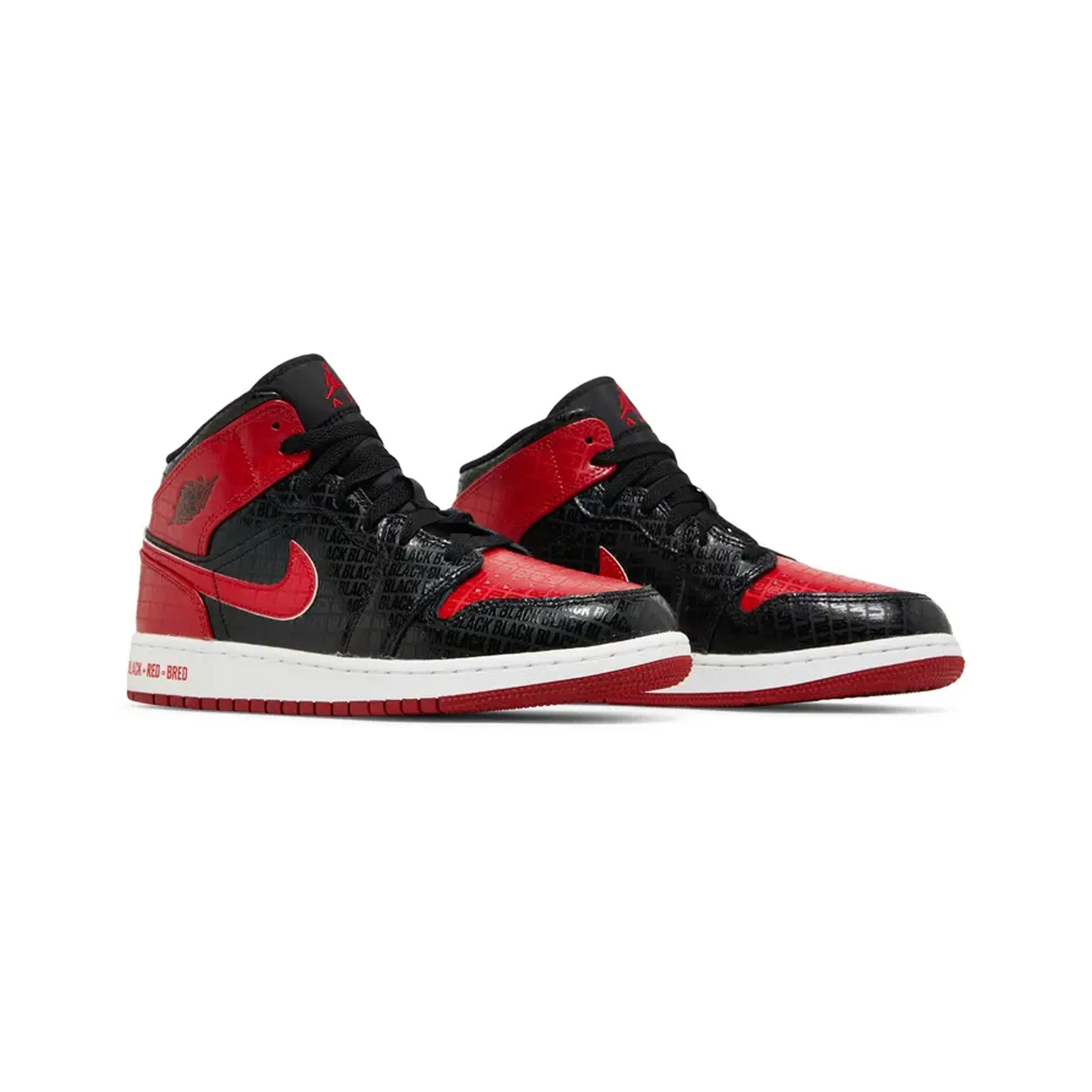 Air Jordan 1 Mid SS 'Bred Text' GS (2022)
