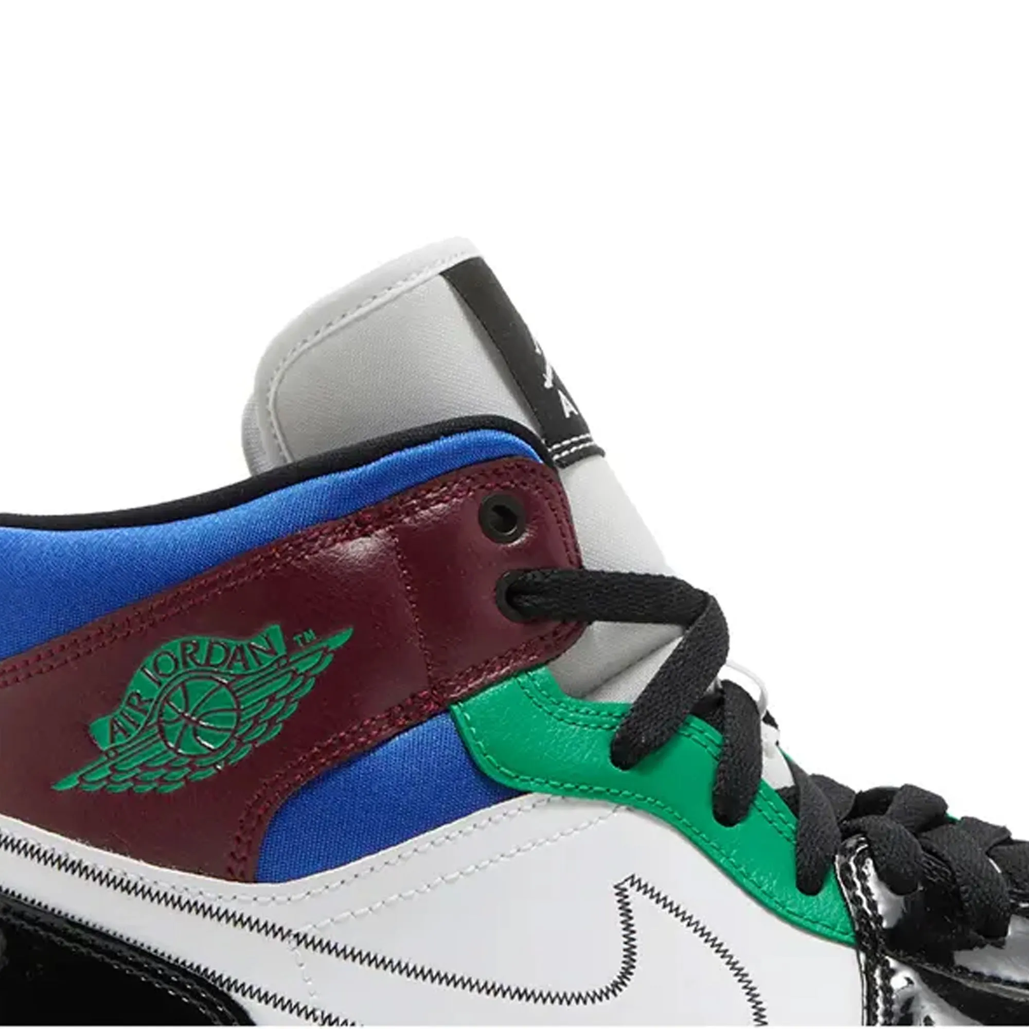 Air Jordan 1 Mid W SE 'Black White Multi-Color'