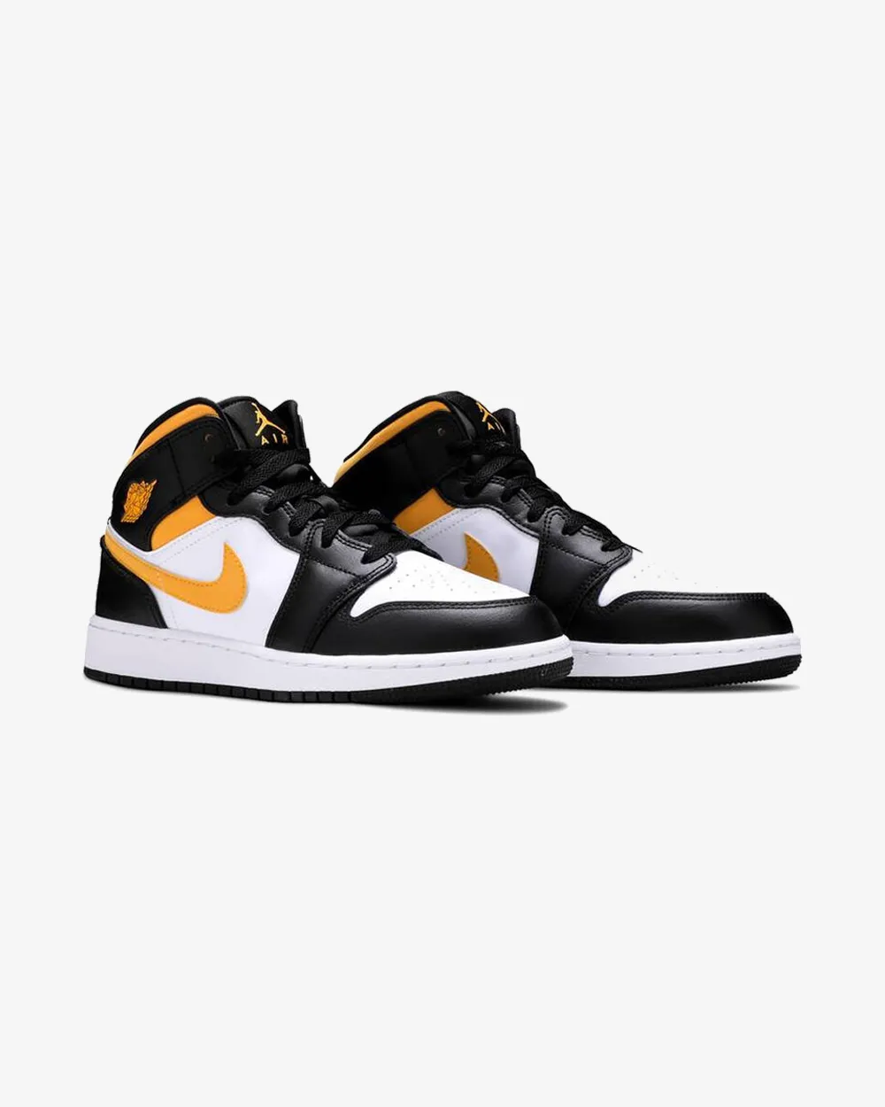 NIKE AIR JORDAN 1 MID GS BLACK UNIVERSITY GOLD POLLEN -
