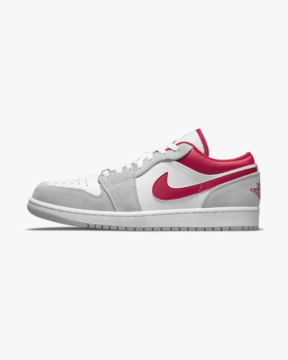 NIKE AIR JORDAN1 LOW LIGHT SMOKE GREY GYM RED (NEW)