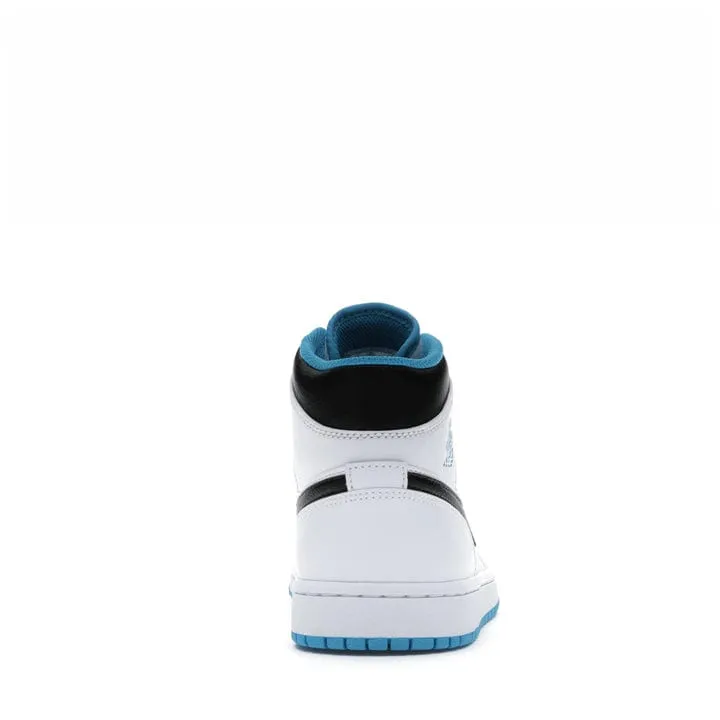 NIKE AIR JORDAN1 MID WHITE LASER BLUE -