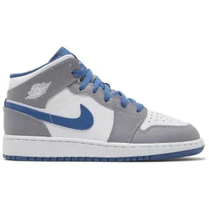Nike Jordan 1 Mid 'True Blue Cement' GS