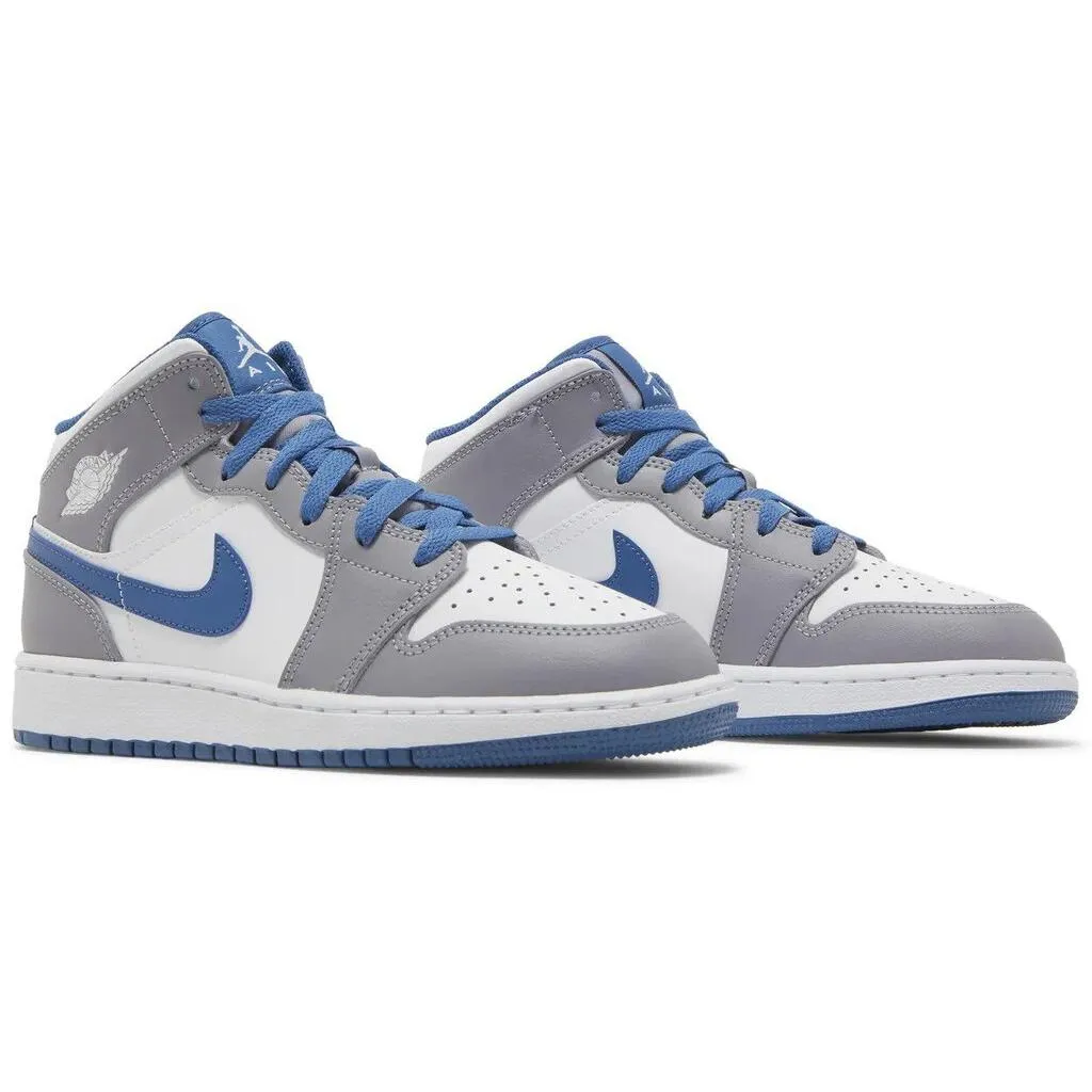 Nike Jordan 1 Mid 'True Blue Cement' GS