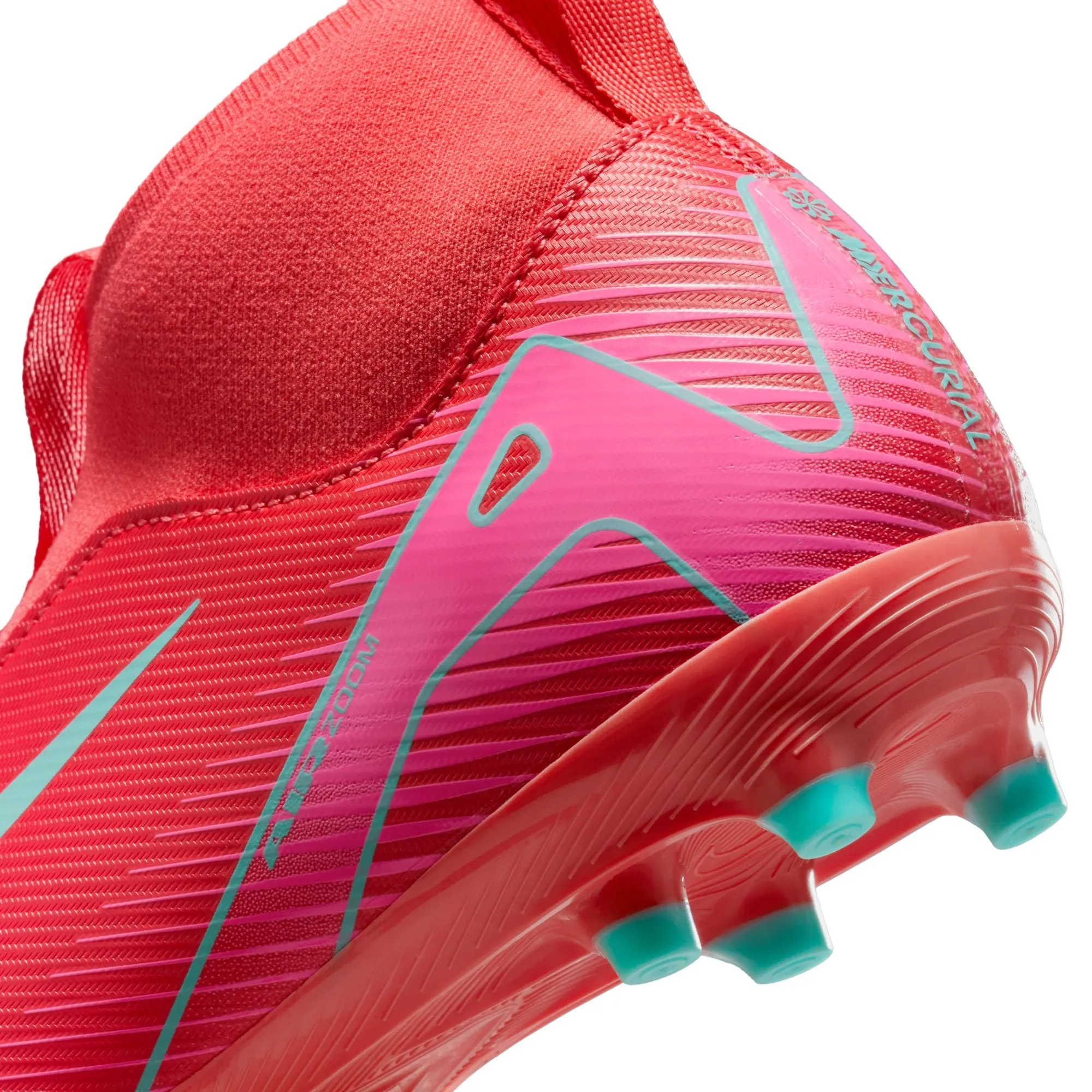 Nike Junior Superfly 10 Academy FG/MG Soccer Cleats - Ember Glow/Aurora Green