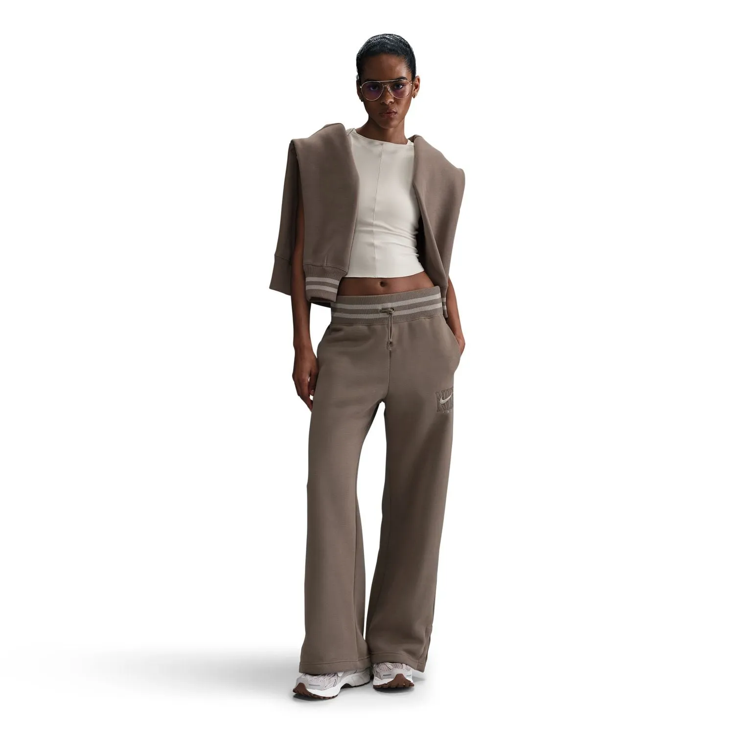 nike Phoenix Fleece Wide HR Graphic Pant - Womens