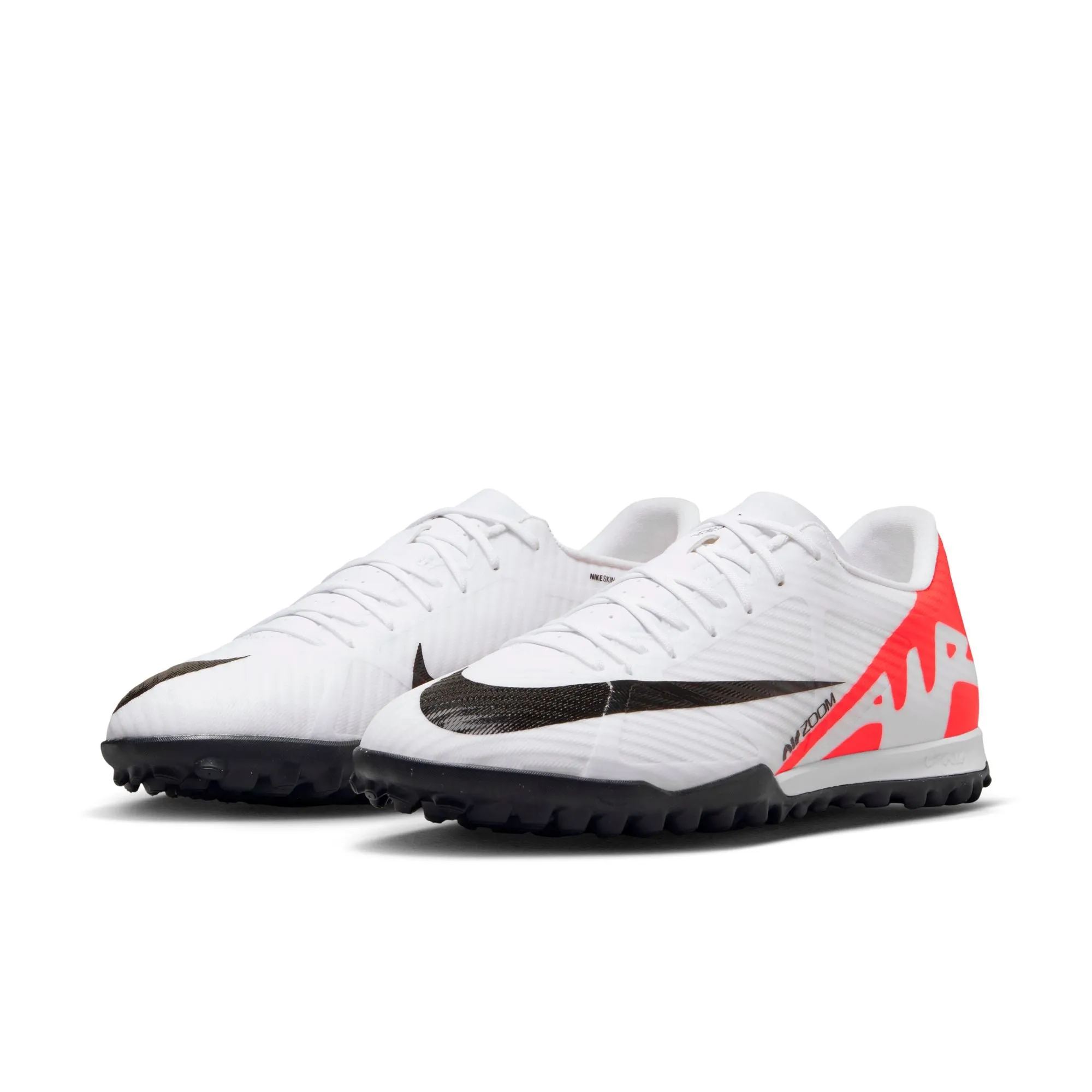 Nike Zoom Mercurial Vapor 15 Academy TF Turf Soccer Shoes - Bright Crimson/ White - Black
