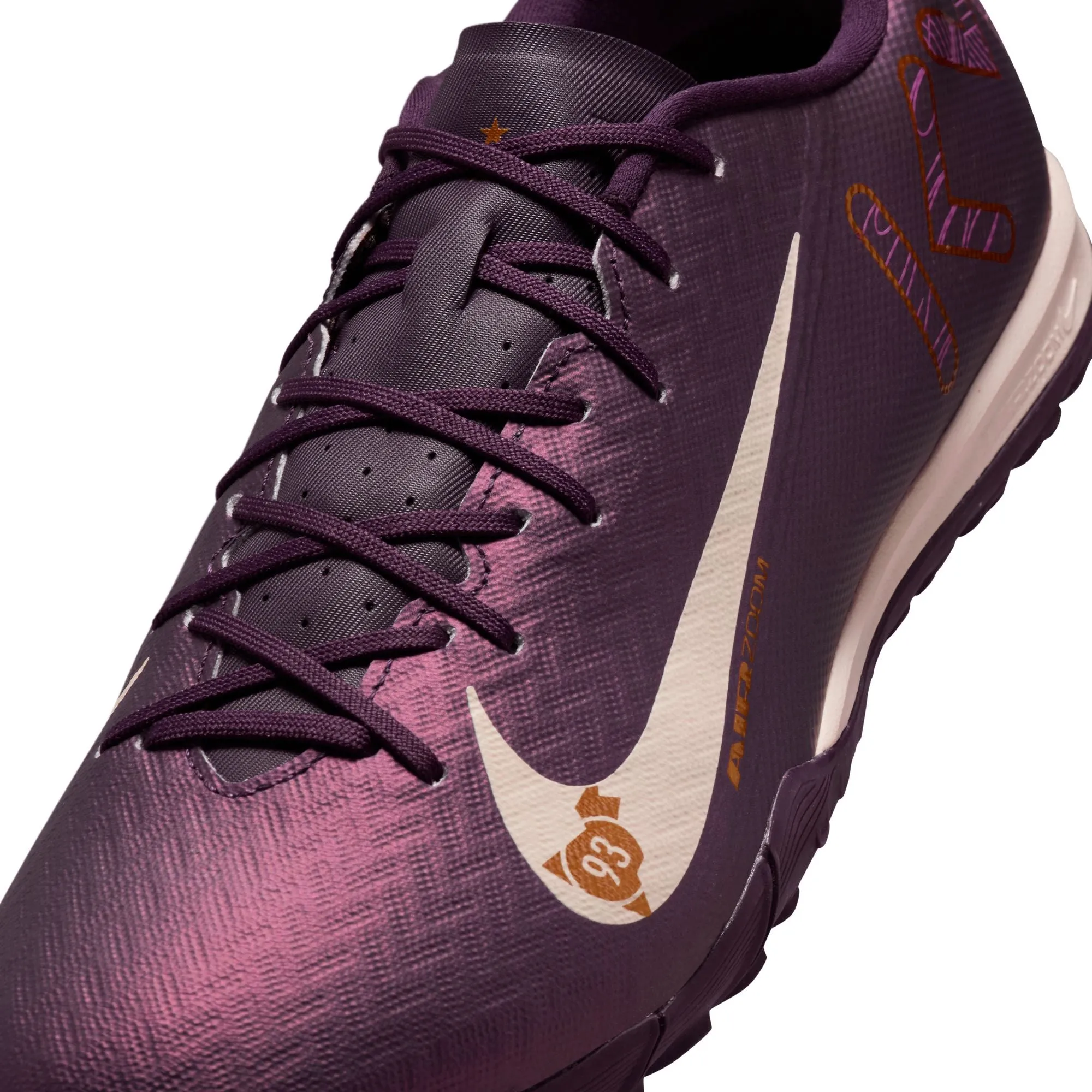 Nike Zoom Mercurial Vapor 16 Academy TF Turf Soccer Shoes - Grand Purple/ Pale Ivory