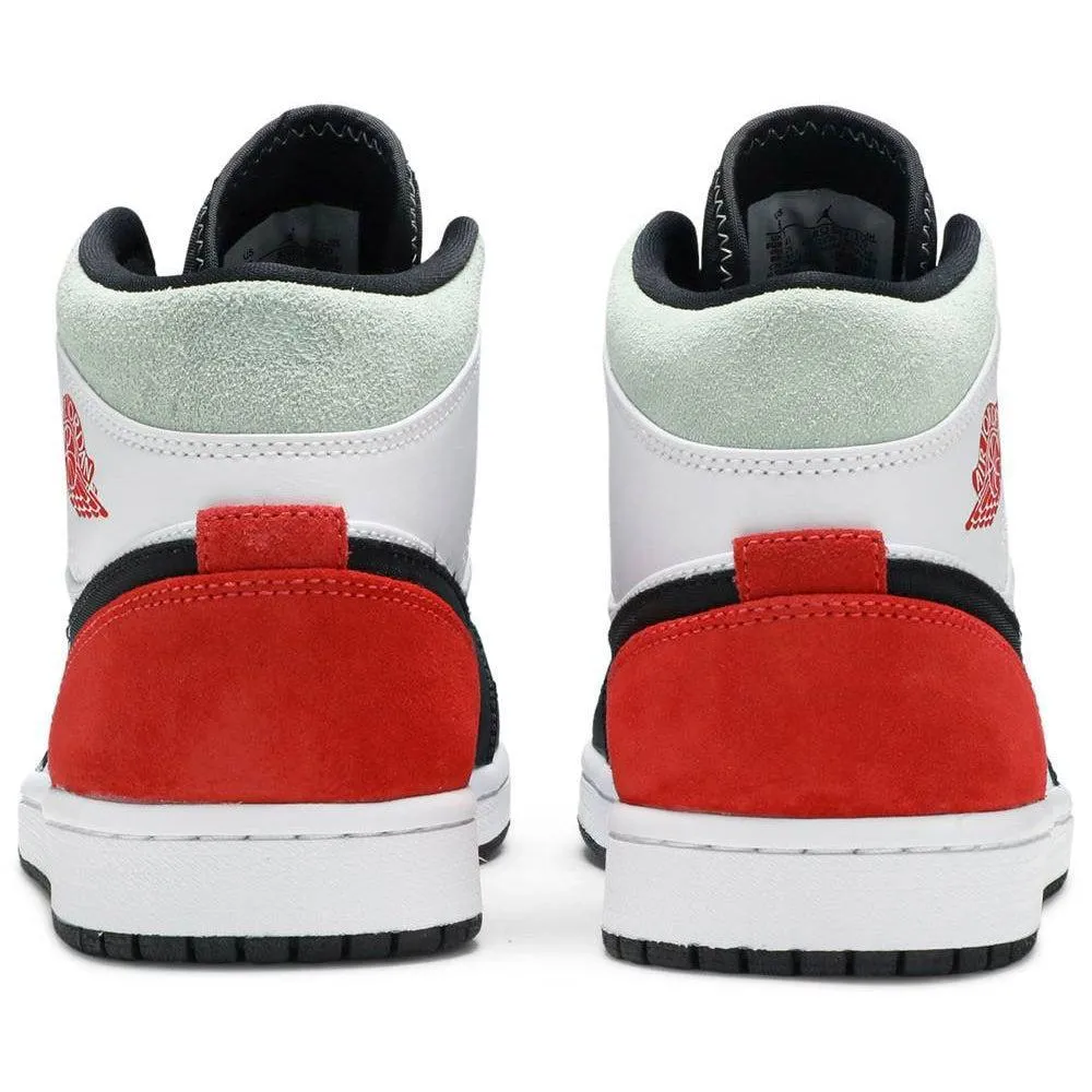 Shoes Nike Nike Jordan 1 Mid SE White Black Red Spruce (GS)